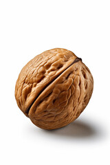 walnut on white background