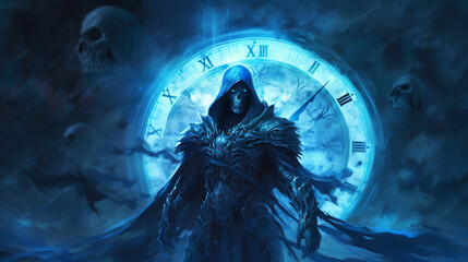 Reaper Time God, digital ai art.