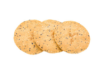 Black Sesame cookies isolated on  transparent png