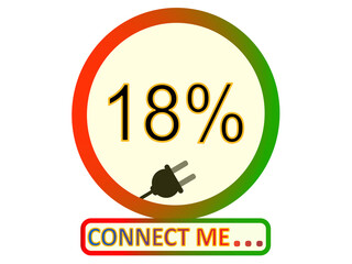 Low charge warning, in this case at eighteen percent, connect.