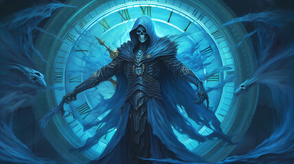 Reaper Time God, digital ai art.