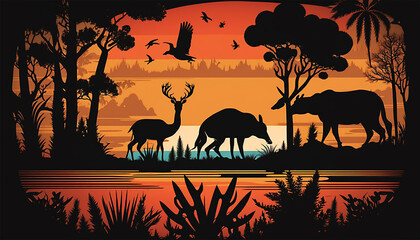 Fototapeta na wymiar animal wildlife safari AI Generative