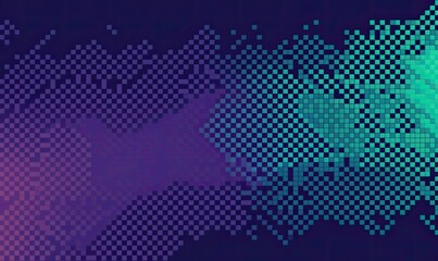 A semitransparent background in dark purple and teal tones, in the style of pixel art, dotted. Generative AI