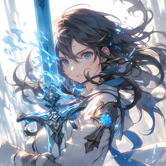 Blue Eyed Anime Sword Fighter