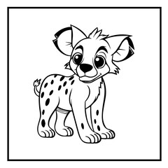 Baby Leopard Coloring Book Page Cartoon Ilustration-01