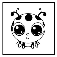 Beetle Coloring Book Page Cartoon Ilustration-01