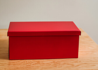 red gift box on the table