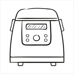 Multicooker. Hand drawn vector illustration