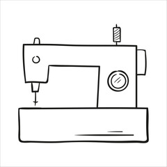 Sewing machine. Hand drawn vector illustration