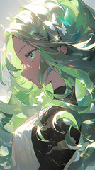Green Haired Anime Girl
