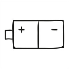 battery. Hand drawn vector illustration