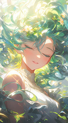 Green Haired Anime Girl