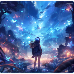 Anime VR girl within a Multiverse