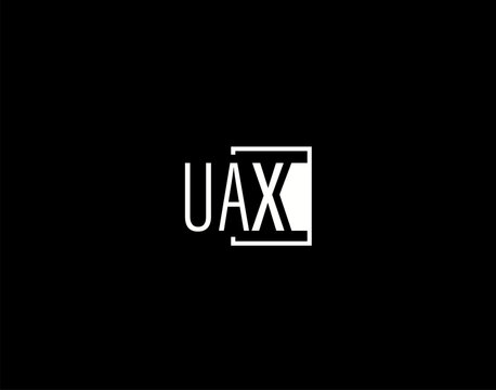 UAX Logo and Graphics Design, Modern and Sleek Vector Art and Icons isolated on black background