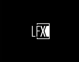 Obraz premium LFX Logo and Graphics Design, Modern and Sleek Vector Art and Icons isolated on black background