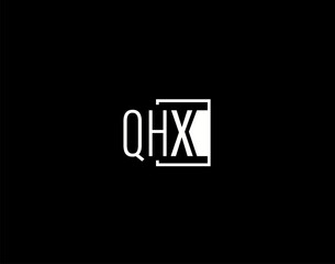 QHX Logo and Graphics Design, Modern and Sleek Vector Art and Icons isolated on black background