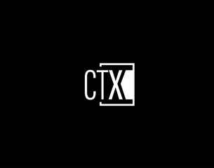 CTX Logo and Graphics Design, Modern and Sleek Vector Art and Icons isolated on black background