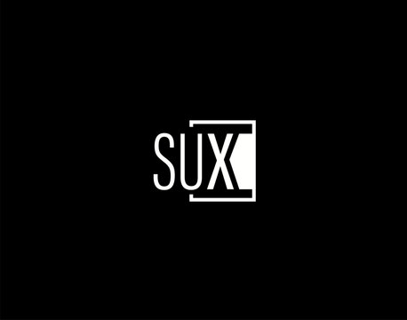 SUX Logo and Graphics Design, Modern and Sleek Vector Art and Icons isolated on black background