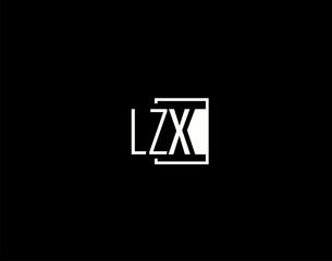 LZX Logo and Graphics Design, Modern and Sleek Vector Art and Icons isolated on black background