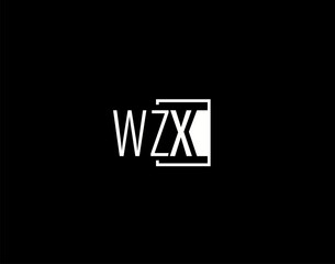 WZX Logo and Graphics Design, Modern and Sleek Vector Art and Icons isolated on black background