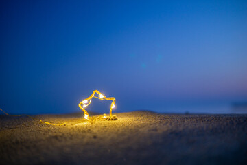 砂浜と星