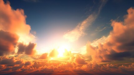 Celestial World concept:Sunset  sunrise with clouds, Generative AI