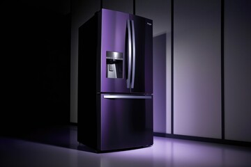 energy-efficient fridge with led lighting and sleek design, created with generative ai