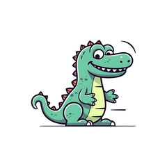 Naklejka premium Mystical Predator: Captivating 2D Illustration of a Crocodile