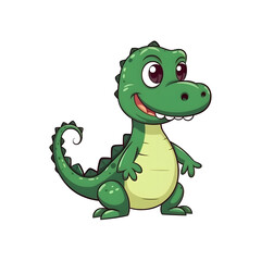 Obraz premium Mystical Predator: Captivating 2D Illustration of a Crocodile