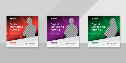 Digital business marketing social media post template.