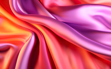 Satin silk , Color gradient. Colorful abstract background. Curtains, Soft folds. Shine cloth. Ai generated.