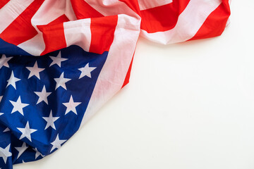 Fototapeta na wymiar USA flag on white background with clipping path