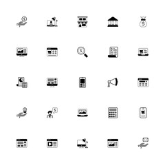 Business Finance related icon set. Pixel Perfect Finance Duoline Style 2D Icon