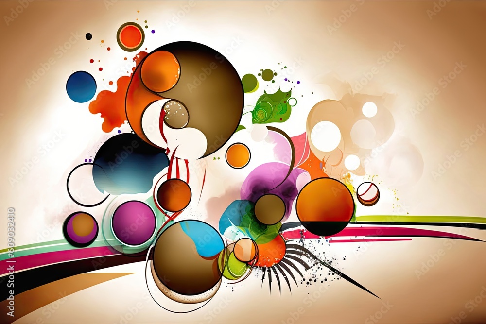 Poster abstract colorful background of multicolored circles of different sizes