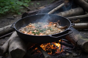 campfire cookbook, filled with recipes and tips for campfire cooking, created with generative ai