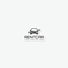 Rent-car logo template sticker isolated on white