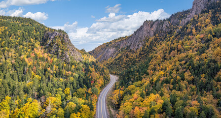 Scenic drive at Dixville Notch State Park in Autumn - New Hampshire