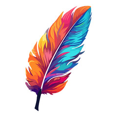 Colorful bird feather Logo, Feather Sticker, Pastel cute colors