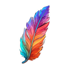 Colorful bird feather Logo, Feather Sticker, Pastel cute colors