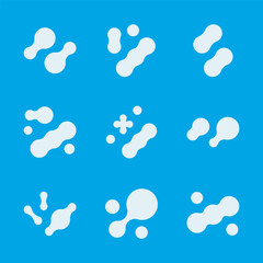 Prebiotic, microbe, lactobacillus shape big icon set