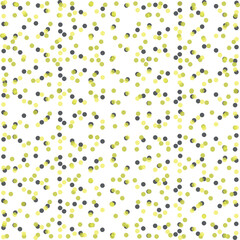 Many transparent yellow and black dots form a screentone.