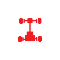 Service Vehicle Wheels Solid Icon