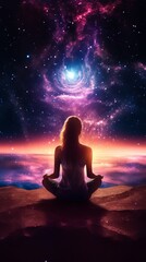 Woman in meditation. Ai generated	