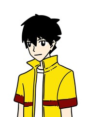 cute man cartoon on white background