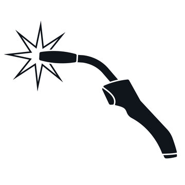 recommend clip art: Welding gun silhouette icon. Clipart image isolated on white background