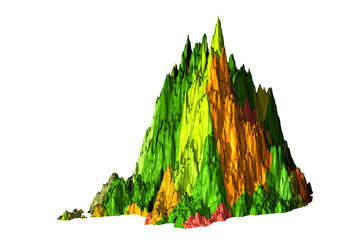 shape rock colored texture isolated white background 3d rendering