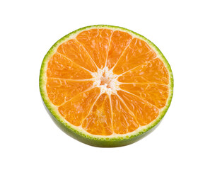 green orange tangerine slice on transparent png