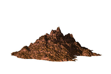 shape rock red bump texture isolated white background 3d rendering