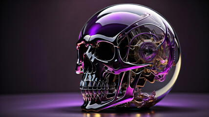 Photo New skull colorful  of a broken skull background generative ai