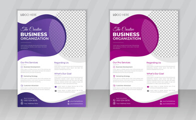 Corporate creative colorful business flyer template design set, abstract business leaflet, vector template design or business poster template design